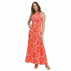 Women's Juniors London Times Scroll Halter Maxi Dress