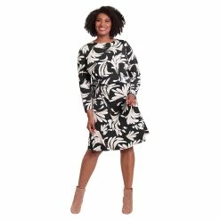 Plus Size London Times Side Twist Flounce Dress