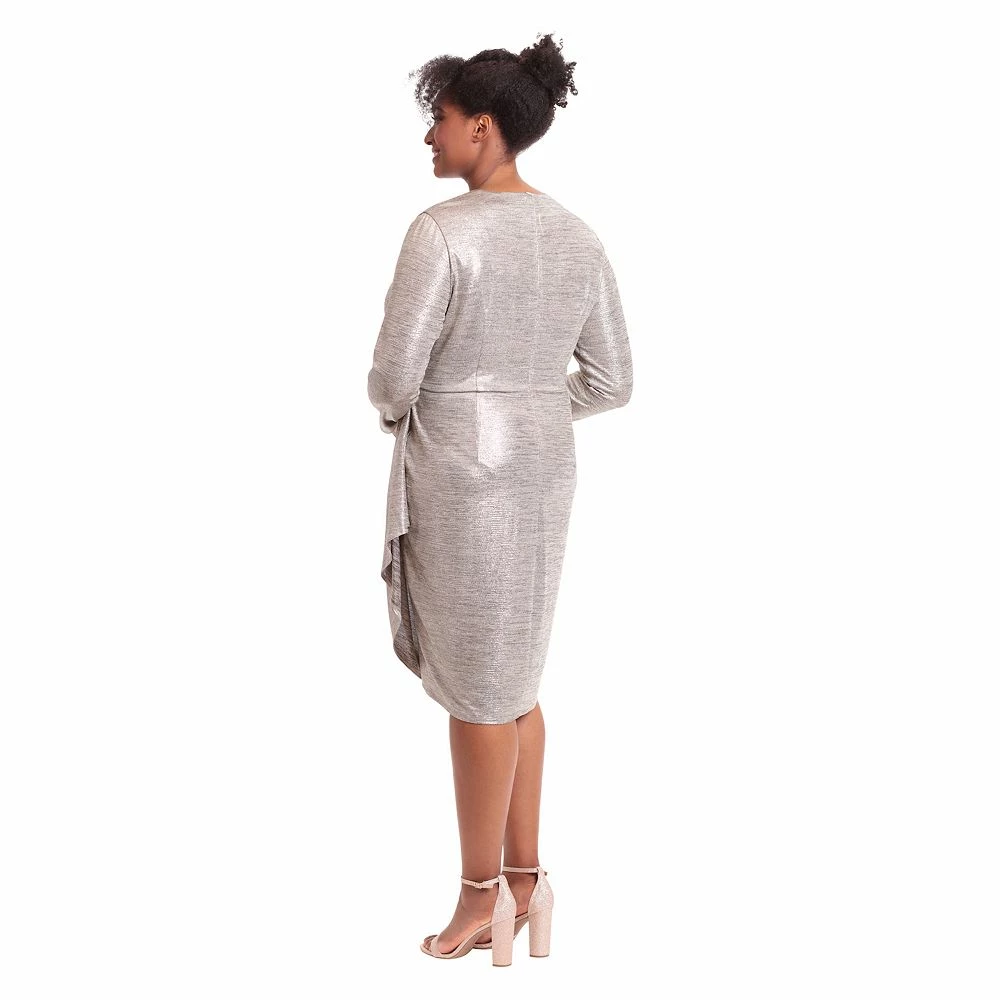 Plus Size London Times Side Ruffle Wrap Dress - Image 2