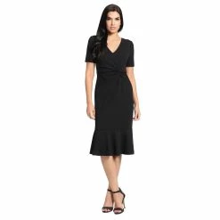 Women's London Times Flounce Midi Twist Dress