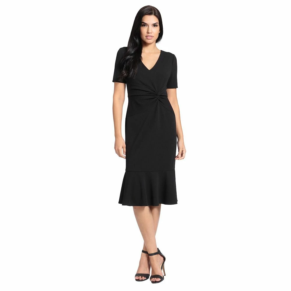 Women's London Times Flounce Midi Twist Dress