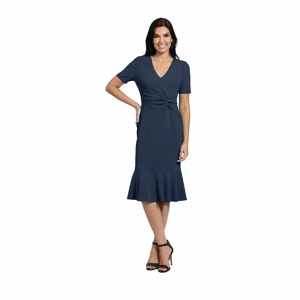 Women's London Times Flounce Midi Twist Dress - Image 5