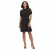 Women's London Times Mesh Sleeve Fit & Flare Dress