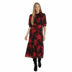 Women's London Times Floral Smocked Midi Dress