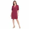 Women's London Times Button Front Solid Shift Dress