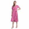 Women's London Times Ruffle Faux-Wrap Midi Dress
