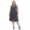 Plus Size London Times Ruffled Faux-Wrap Midi Dress