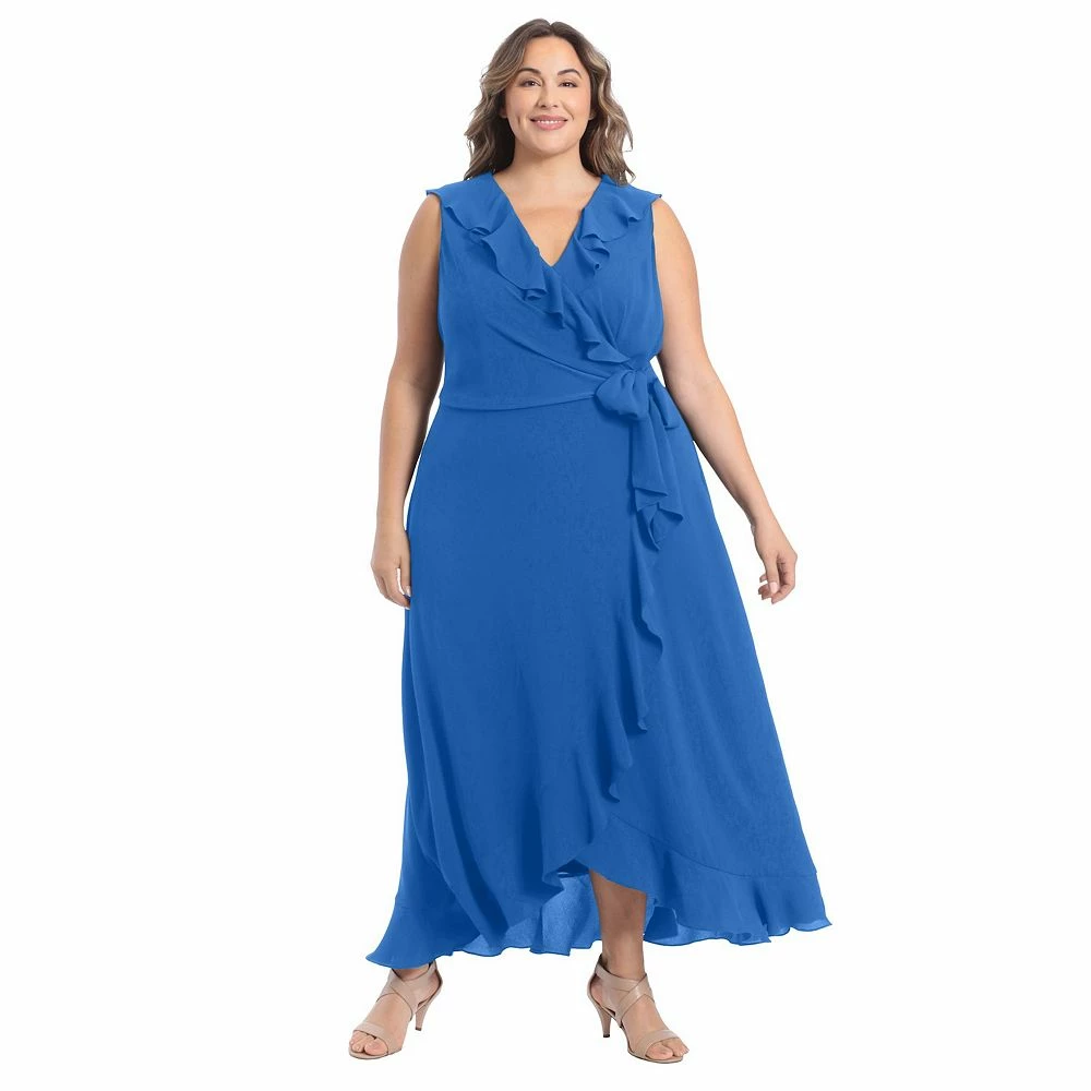 Plus Size London Times Ruffle Hem Maxi Dress - Image 3