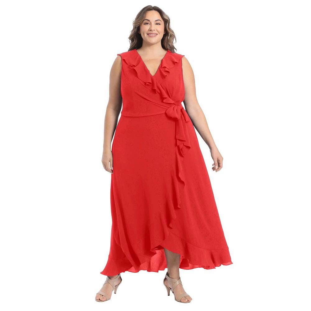 Plus Size London Times Ruffle Hem Maxi Dress - Image 2