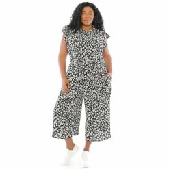 Plus size London Times Tie Front Jumpsuit