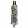 Petite London Times Floral Wrap Ruffle Hem Maxi Dress
